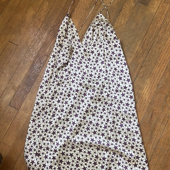 Julie Brown Purple Silk Star cross back short dress - Picture 5 of 7